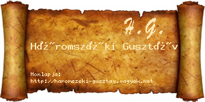 Háromszéki Gusztáv névjegykártya