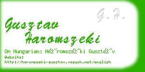 gusztav haromszeki business card